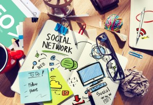 Social Network Social Media Office Desk Workplace Concept